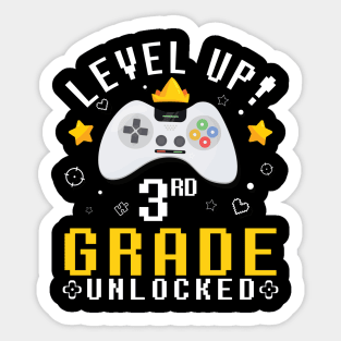 Gamer Fans Students Level Up 3rd Grade Unlocked First Day Of School Sticker